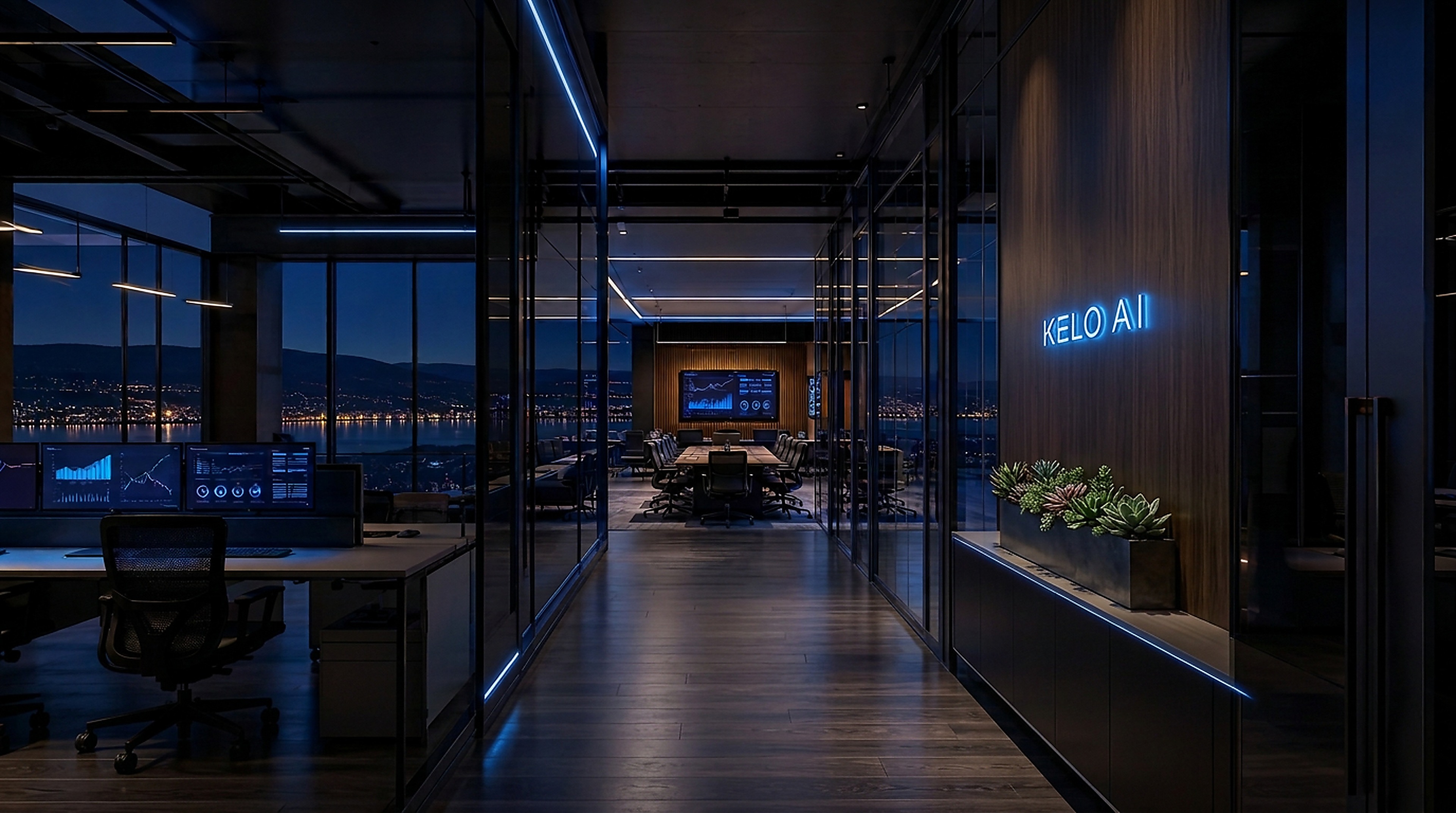 Modern Kelo AI office and meeting room in Kelowna